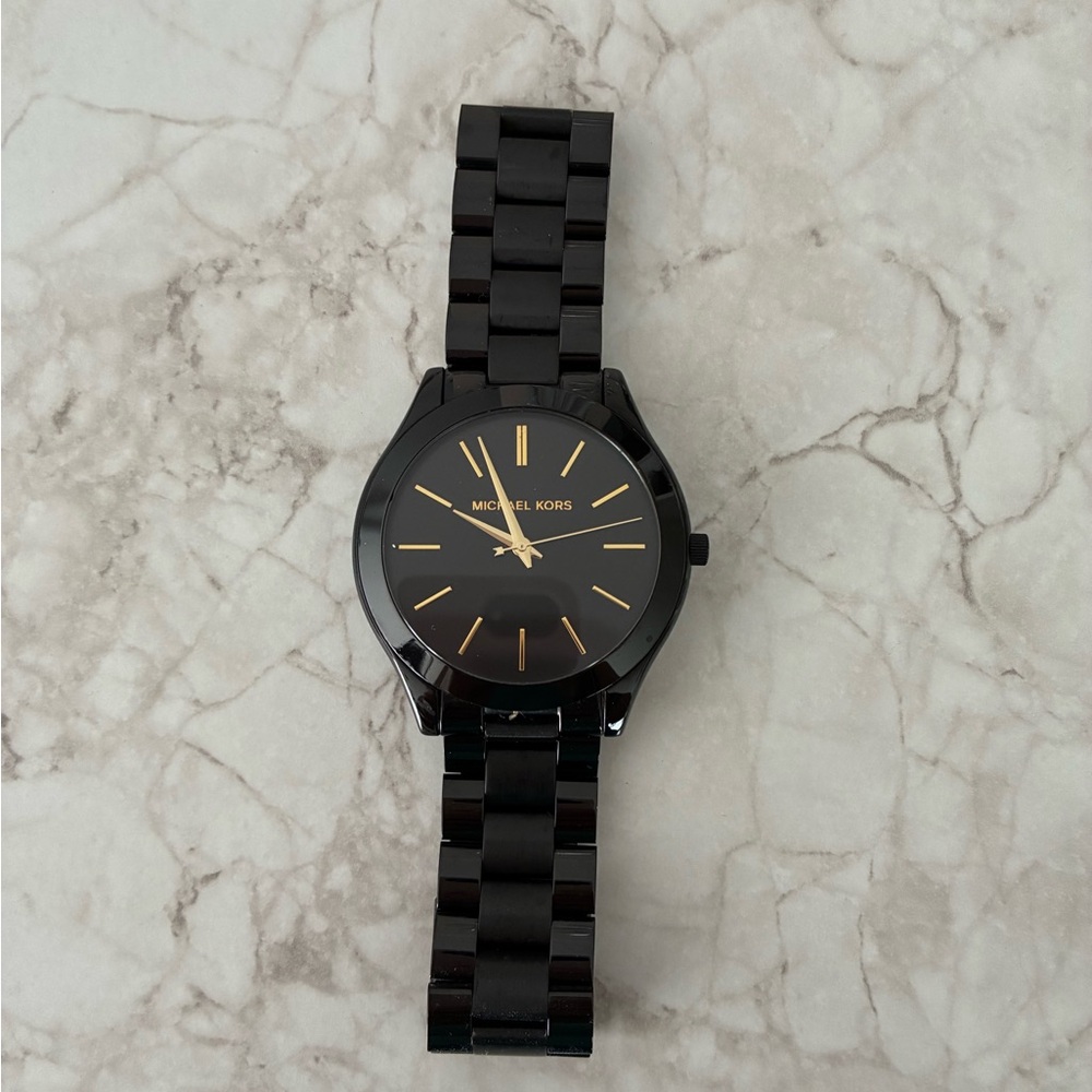 Michael Kors Black and Gold Watch